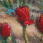 Dandelions in the Tulips, detail image