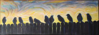 Dawn - 13 x 37 Acrylics on canvas