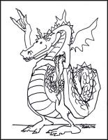 Dragon - final image printed on school mugs, hats, shirts