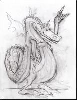 Dragon - rough sketch to design Mascot for Elementary School website, Ottawa ON