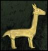 Small Pre-Columbian gold Llama statue found in a tomb in Lake Titicaca, Peru - Incan, mid-1400’s (replica 2005)