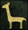 The other side of the Pre-Columbian gold Llama statue replica - polymer clay, acrylic paints, 2005
