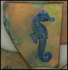 Seahorse pins and magnets, 1994 - white polymer clay, acrylic paints, varnish