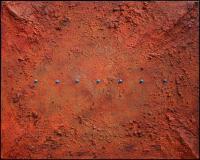 Four Corners - 16 x 20 Acrylics, red sand from Arizona, faux turquoise, heavy gel medium on canvas