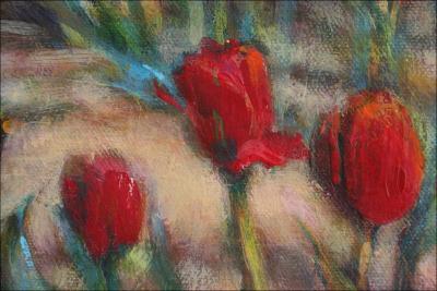 Dandilions, detail of 16 x 20 inches Acrylics on stretched canvas