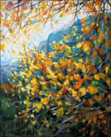 Gold In The Mountains #1 - 20 x 16 inches Acrylics on stretched canvas. View work progression posted Nov. 4, 2006