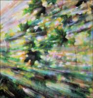 Sun Shower #4 right detail, total painting size 85 x 48 x 3 inches, Acrylics on wrapped canvas.