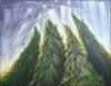 Dancing With Trees, detail - 36 x 36 x 1 inches Acrylics on wrapped canvas