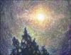 Moon Over Cypress, detail - Paper Places Series, 14 x 11 inches Oil Pastels, 26 x 22 inches with white mat and frame.