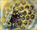 Beeing A Mom, original NFS, available as 11 x 14 inches print or set of six cards