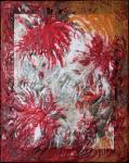 Dahlias, 10 x 8 x 2 inches Encaustic, $550.00