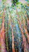 Dancing With Trees 03, signature piece for the Majesty of Trees solo exhibition, 85 x 45 x 3 inches acrylics on canvas