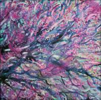 Eastern Redbuds, 11 x 11 x 3 inches, mask removed