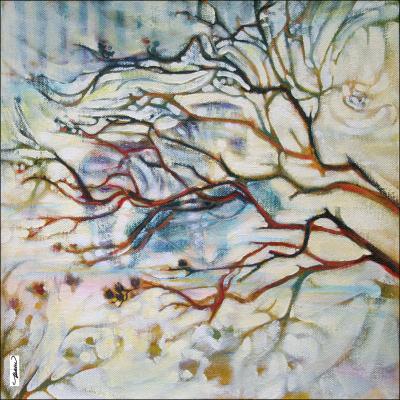 Myrtle at the Zoo, finished 11 x 11 x 3 acrylics on canvas, gallery wrap sides painted