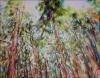 Top detail of Dancing With Trees #03, 85 x 45 x 3 inches acrylics on canvas