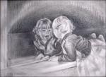 Renee at Dance Class, 11 x 14 inches graphite on paper