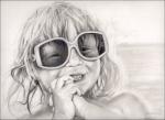 Brittany at the Beach, 11 x 14 inches graphite on paper