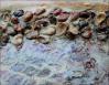 Fossilized shells and stones, back details of Fossil Chair - Homage to the Earth