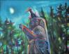 Magic Hour, top details. Gitxsan Pole in Thunderbird Park, Victoria, B.C.