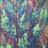 Bird's Eye, 11 x 11 x 3 inches acrylics on canvas, gallery wrapped sides painted