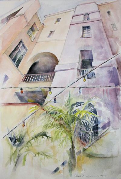 Buildings, San Antonio, Texas 22 x 15 inches watercolors
