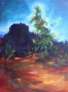 Dawn at Bell Rock (Arizona), 24 x 18 x 2 inches acrylics on canvas, gallery wrapped sides painted, Phase 07