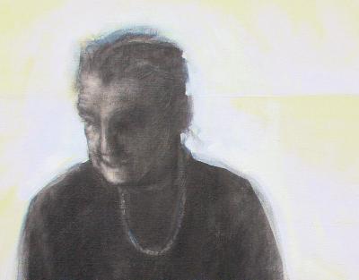 Portrait of Alzheimer's: A Heart Filled to the Brim, detail, water soluble graphite, acrylics on canvas, gallery wrapped