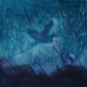 Neighborhood Heron, 11 x 11 x 3 inches acrylics on canvas