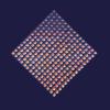 2D Pine Cone, diagonal 28 x 28 x 1 inches, acrylics on woven canvas strips