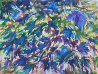 Norway Maple, 36 x 48 x 2 inches acrylics, modeling gel on canvas