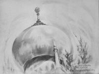 Masjid Sultan, 9 x 12 inches graphite on paper