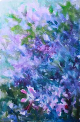 Seasonal, 36 x 24 x 2 inches acrylics on canvas, in progress
