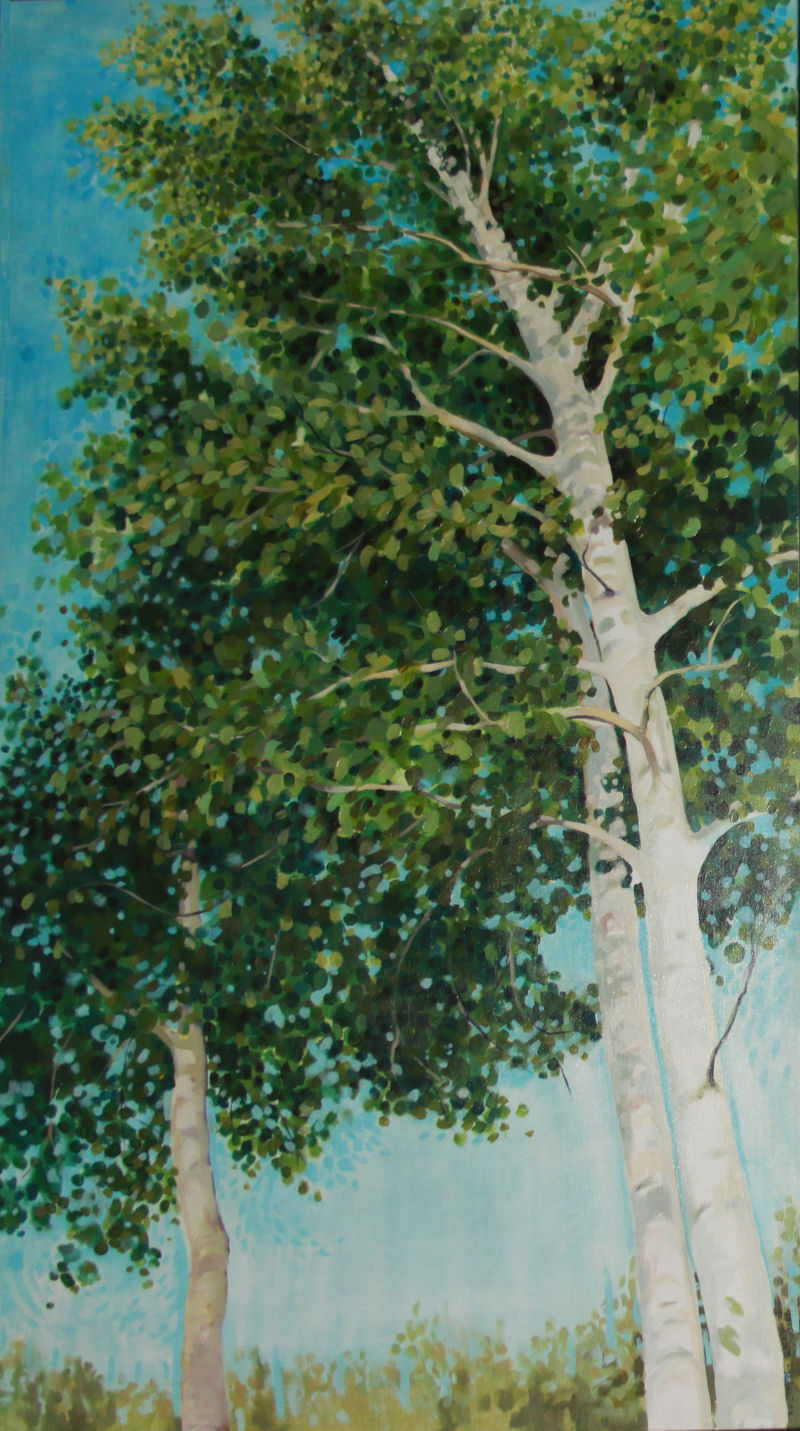 Quaking Aspen, Maine, USA, 50 x 28 x 1 inches acrylics on canvas, narrow frame. Older work Quaking Aspen, Maine, USA, 50 x 28 x 1 inches acrylics on canvas, narrow frame. Older work