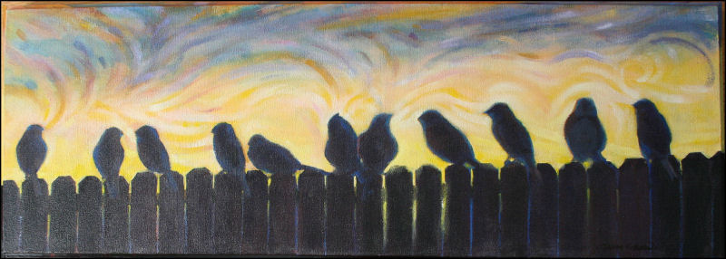 Dawn, 13 x 37 x 1 inches Acrylics on canvas, Sold Dawn, 13 x 37 x 1 inches Acrylics on canvas, Sold