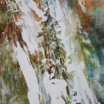 Multnomah Falls, 18 x 24 inches watercolors on 140 lb cold pressed premium