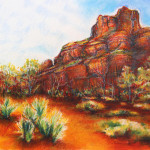 Bell Rock AZ, 18H x 24W inches soft pastels on 140 lb cold pressed